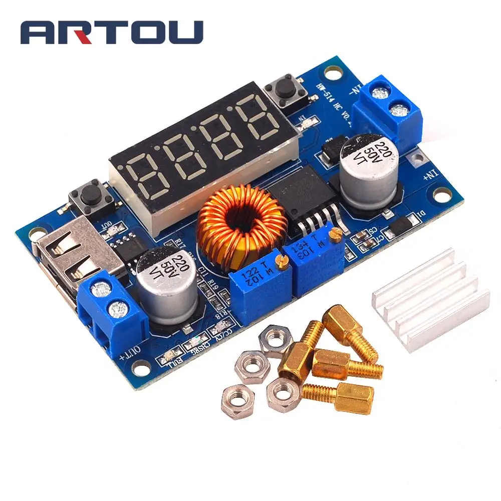 USB понижающий преобразователь для аккумулятора с вольтметром