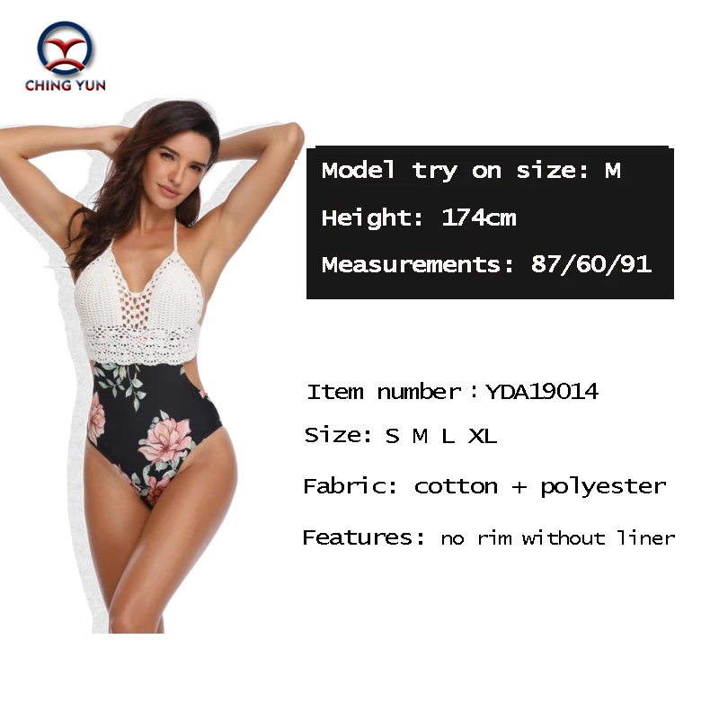 CHINGYUN Sexy One-Piece Swimwear European&American 2019  New Style One-Piece Swimsuit Sell like Hot Cakes Panel Knitted Swimwear images - 6