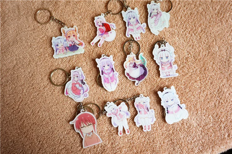 12 шт./компл. Kobayashi san Chi no Maid брелок в виде дракона Аниме Фигурка Tohru Косплей Канны
