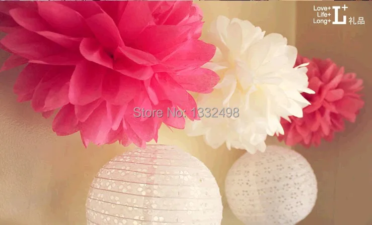 

Mixed 30 colors 200 pcs/lot 8'' (20cm) Tissue Paper Pom Poms Wedding Decoration-Wedding Pom Poms-Party Decoration-3DWall Decor