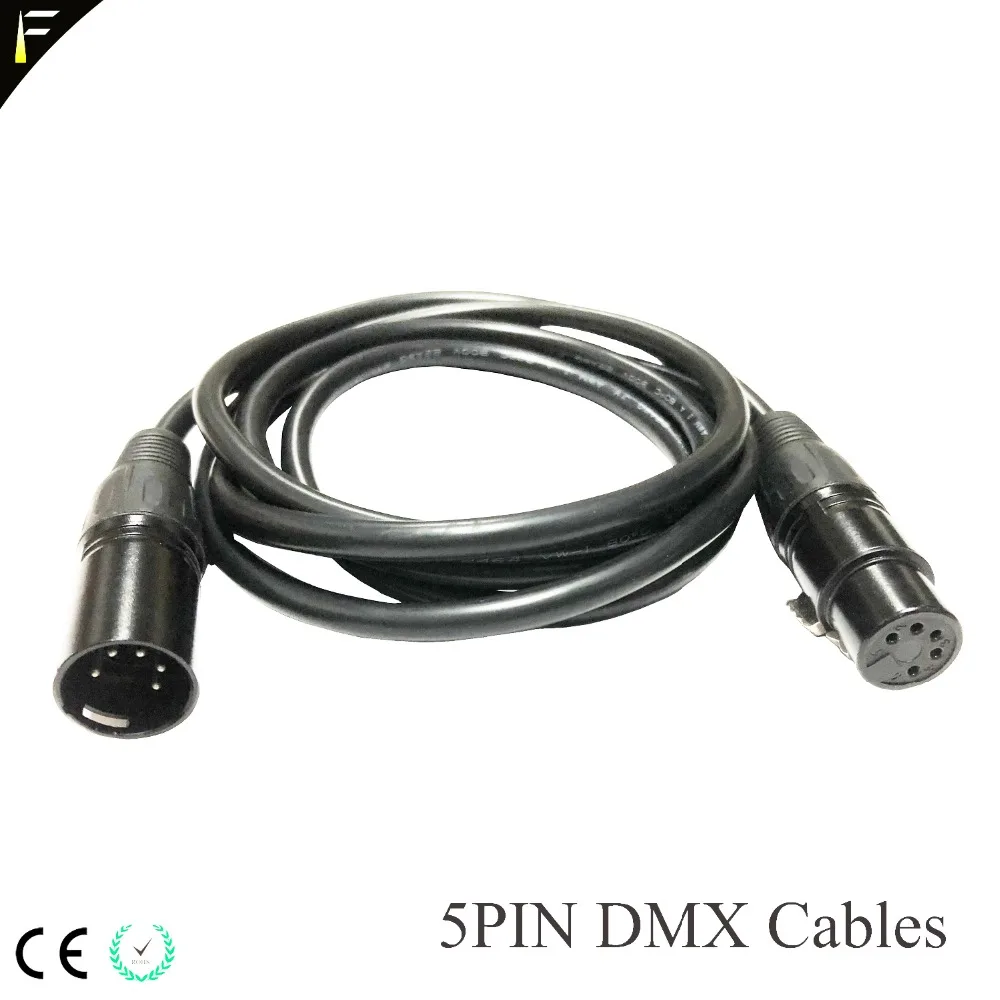 4 шт./лот, кабель DMX512 5PIN 2m3m5m10m, световой сигнальный кабель 0,5, квадратный, мужской, женский, 5-контактный, XLR кабель для освещения с движущейся головкой
