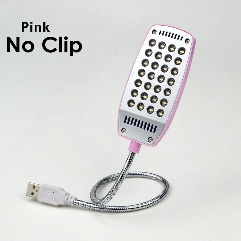 No Clip Pink USB power настольные лампы гибкий светодиодный светильник с зажимом на стол для студентов, Обучающие лампы, прикроватный ночник с выключателем USB светодиодный светильник - Цвет корпуса: No Clip Pink