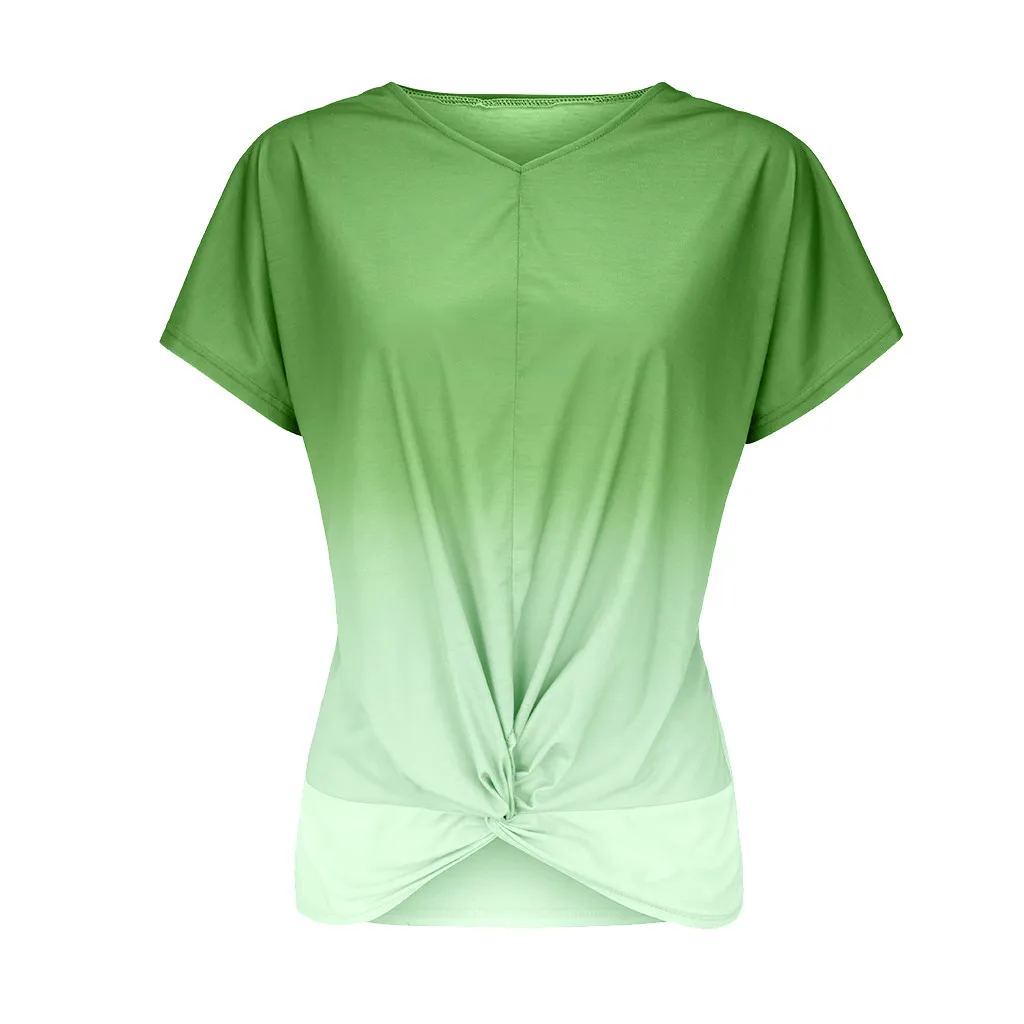 Женская футболка с V-образным вырезом и коротким рукавом | одежда