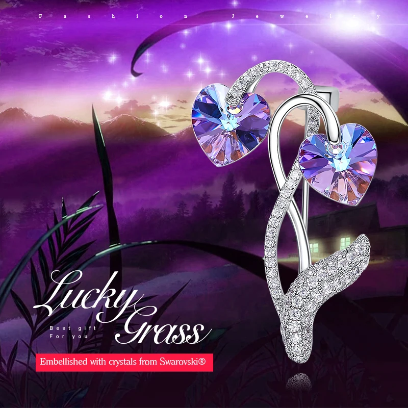 CDE бижутерия трендовые товары броши для женщин фиолетовый кристаллами в виде