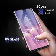 UV Tempered Glass For Samsung Galaxy S20 ULTRA S8 S9 S10 PLUS Screen Protector NOTE 20 S21 Film Curved Liquid Glue Full Cover