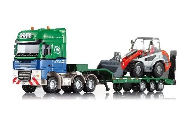 2 шт./компл. 1:55 бортовой трейлер грузовик с бульдозером из сплава металла модель