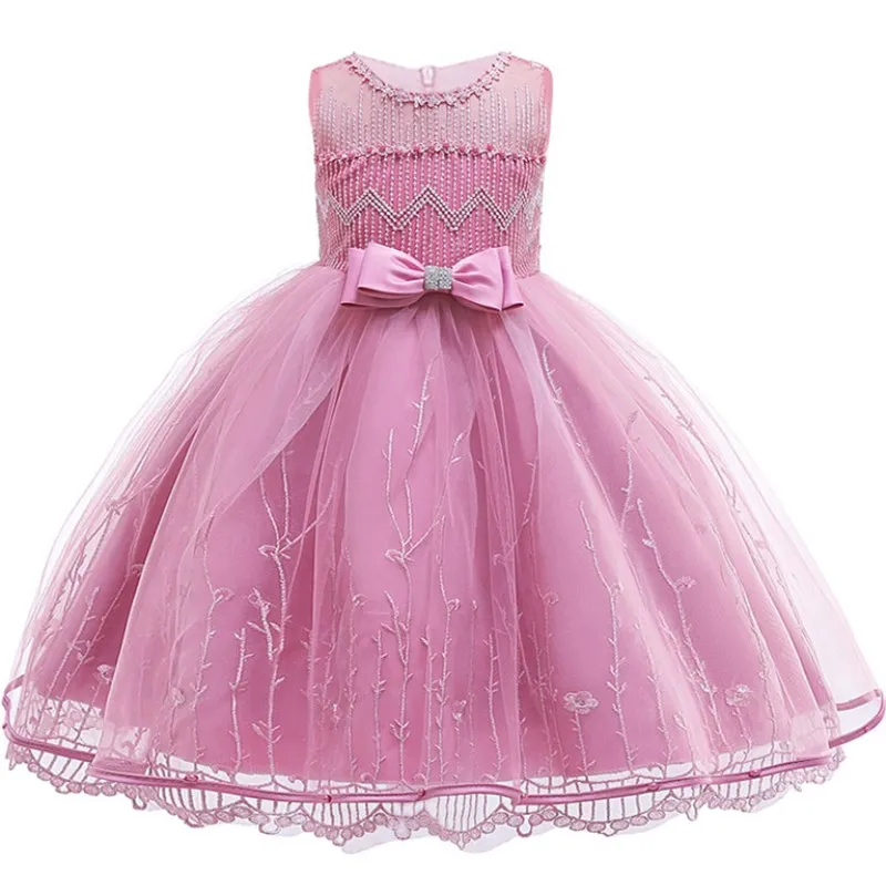 dark pink Праздничное платье принцессы для девочек; детское платье подружки невесты с блестками и вышивкой; платье на свадьбу, День рождения; рождественское бальное платье; цвет белый, черный - Цвет: dark pink