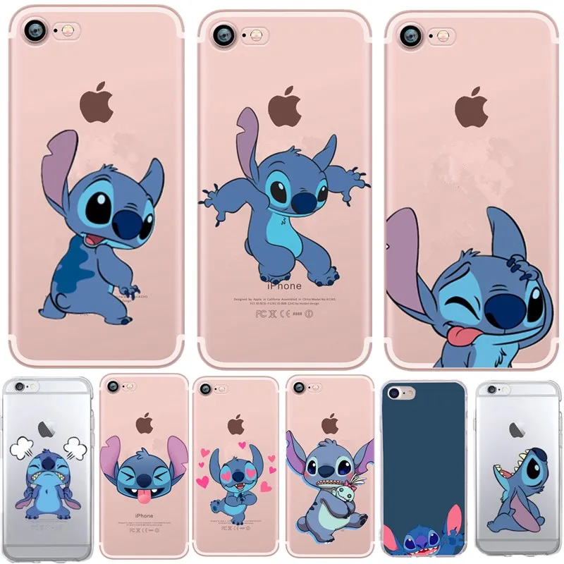 Забавный чехол Stitch для Coque Iphone 5 5S SE 6 7 8 X plus Soft TPU Phone для iphone Funda Cover на.