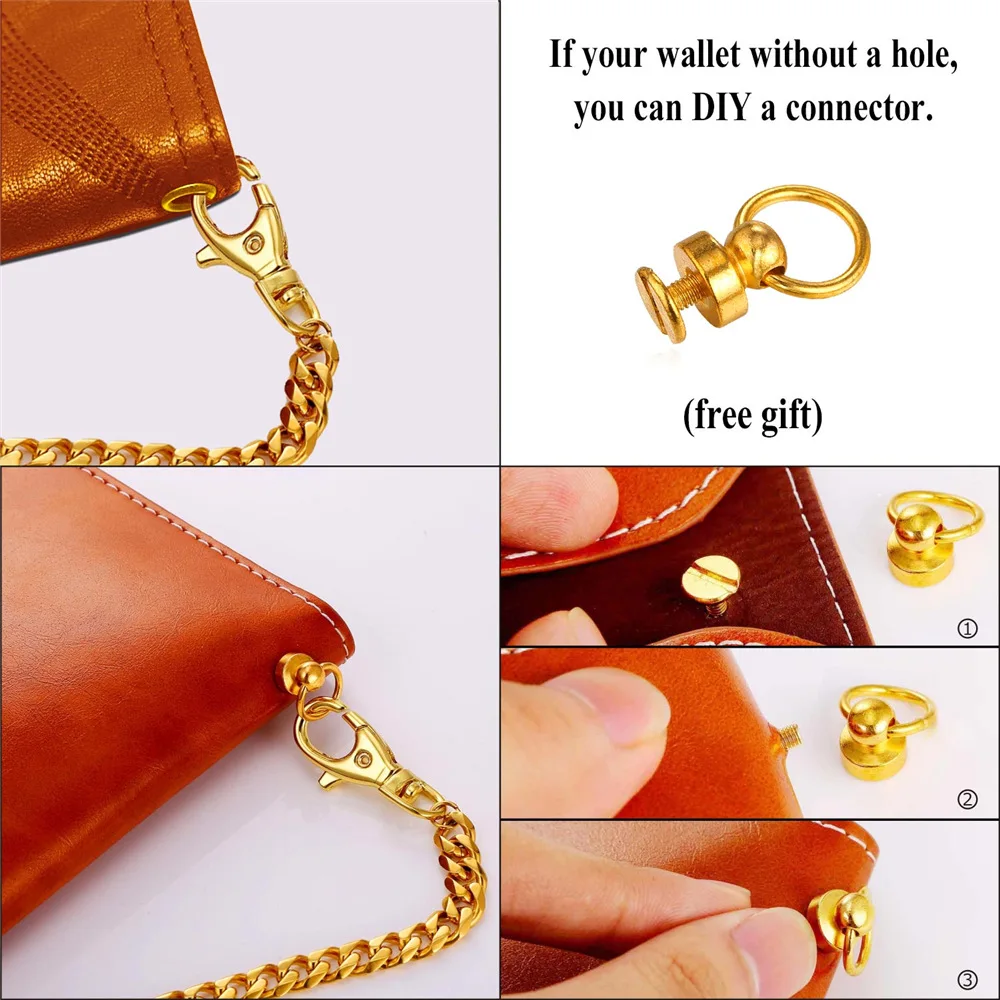 Пояс цепочка на талию золотого цвета брюки для самодельного кошелька бумажника