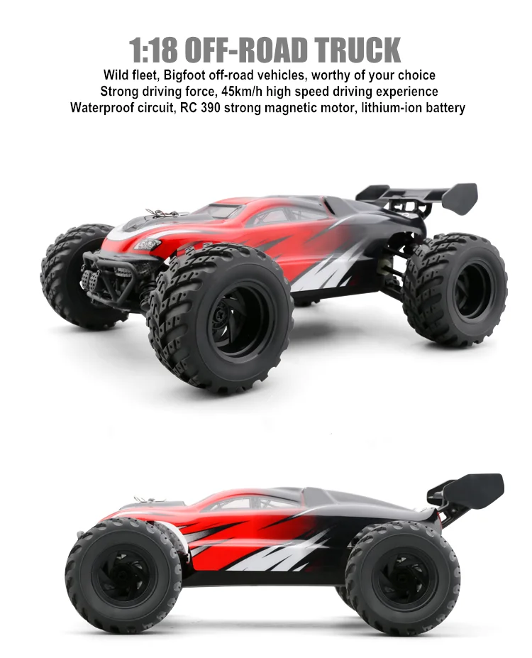 50 км/ч Bigfoot восхождение RC грузовик 1:18 масштаб 4x4 Радио RC внедорожный автомобиль водостойкий пульт дистанционного управления Грузовики Игрушки для детей автомобиль