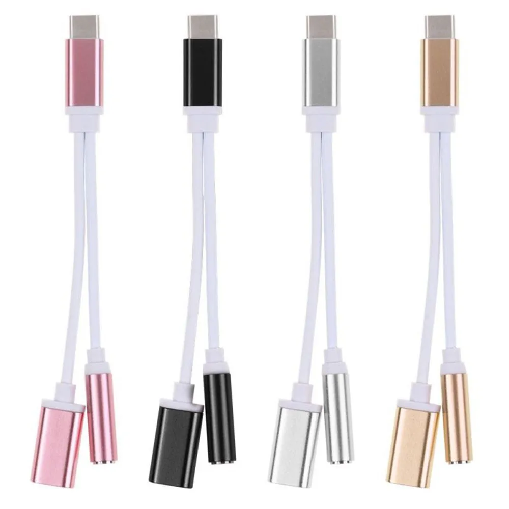 Цветной usb type-C в 3 5 мм разъем AUX для наушников аудио сплиттер конвертер