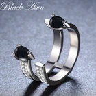 Женское кольцо с черной шпинелью, серебряное ювелирное изделие в стиле рок, ювелирное изделие для помолвки, G061, 2019