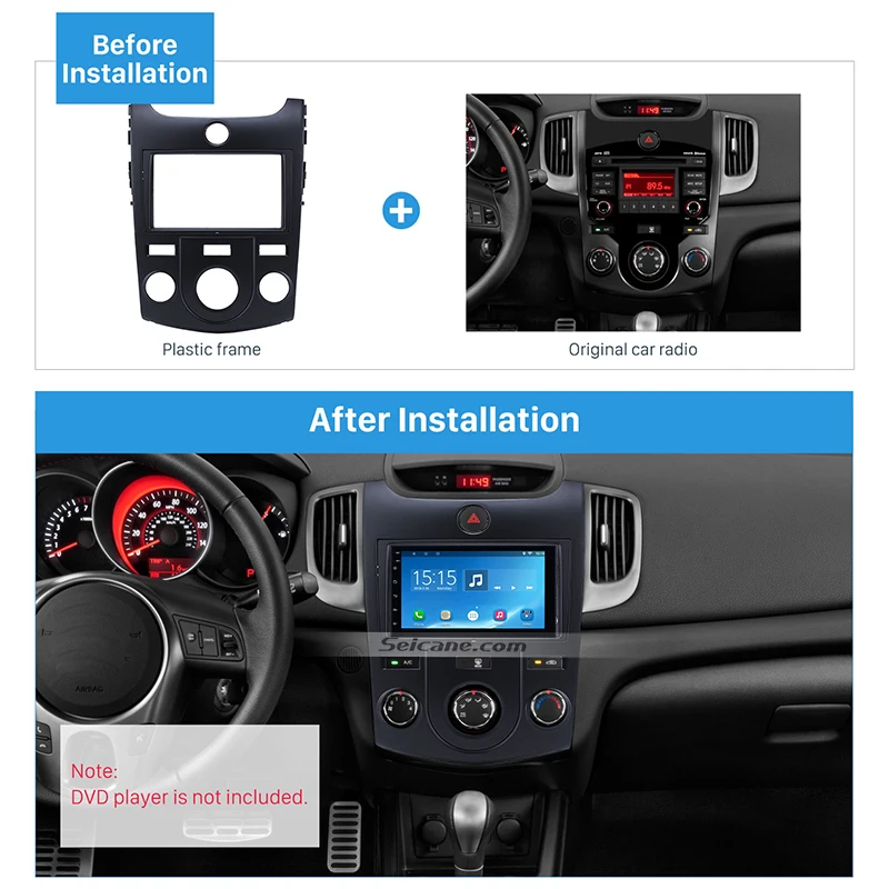 Seicane черный 2Din автомобильный Радио фасции Dash DVD CD панель отделка Набор рамка для