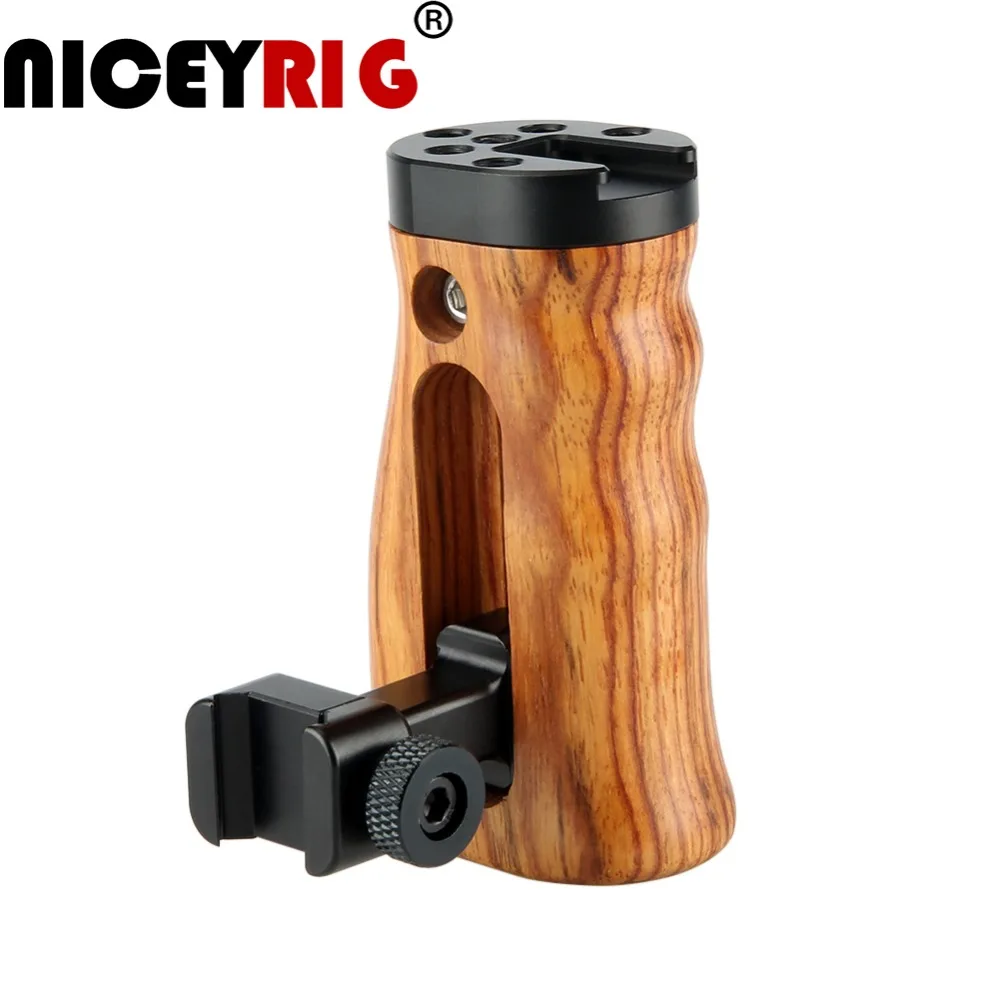 NICEYRIG камера с деревянной рукояткой DSLR ручка Стабилизатор камеры деревянная рукоятка NATO рельсовый зажим Холодный башмак Сырная пластина 1/" Rig Mic