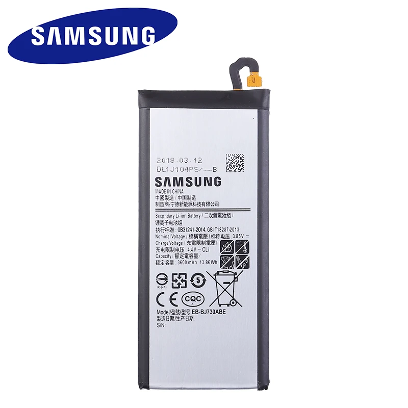 Аккумулятор для Samsung GALAXY J7 Pro 2017 аккумулятор J730F J730G J730DS J730FM J730GM J730K 3600 мА/ч EB BJ730ABE