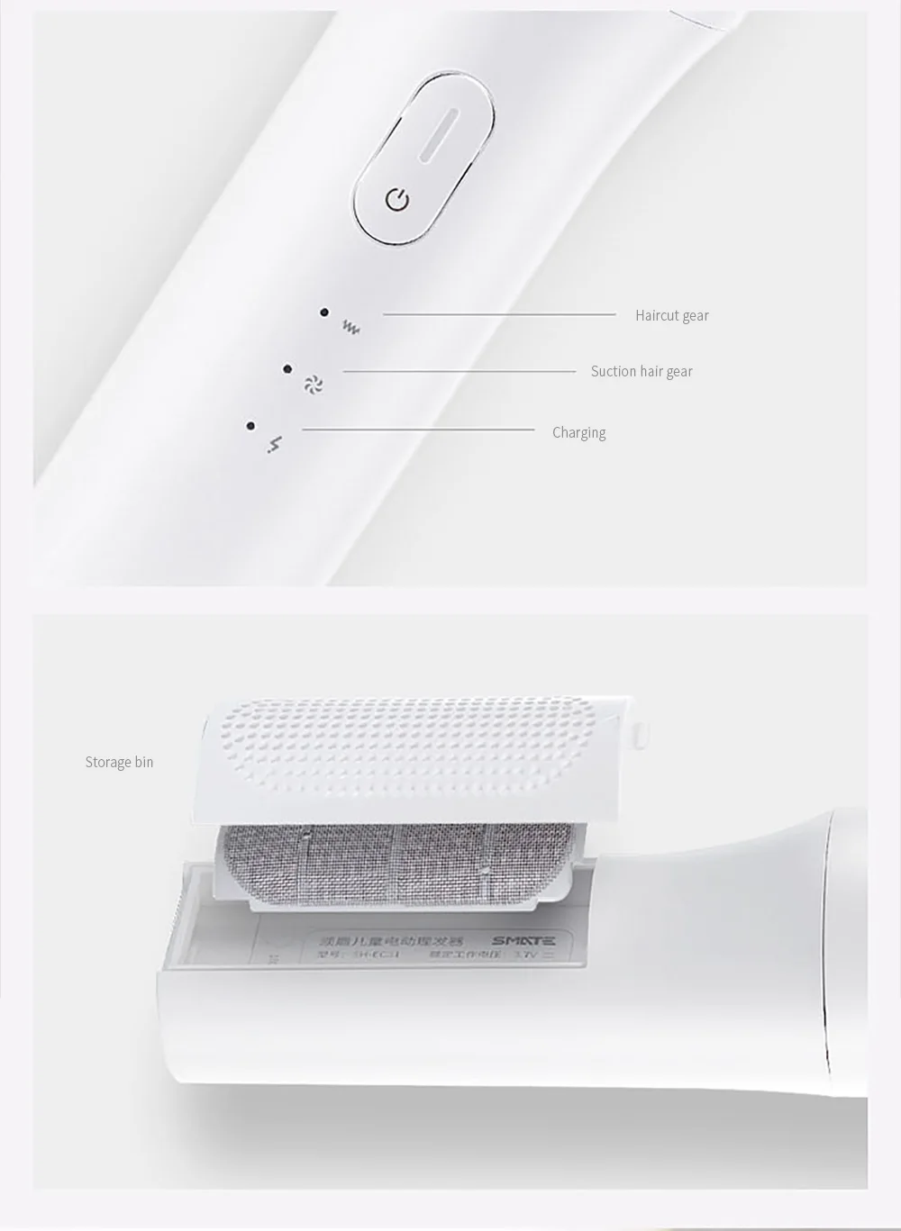 Xiaomi SMATE Детский Электрический триммер для волос USB Водонепроницаемый триммер для стрижки перезаряжаемый ультра-тихий автоматический триммер для волос для детей