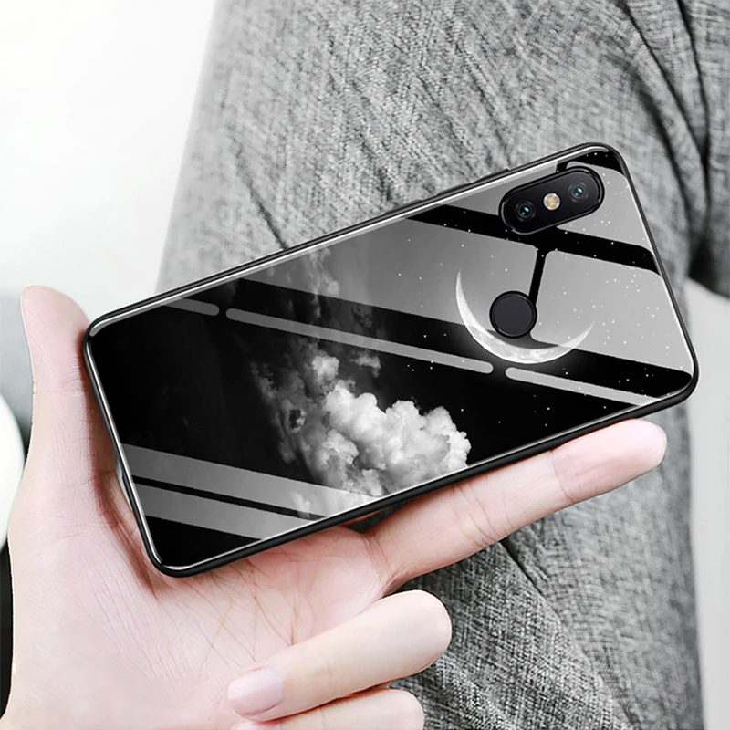 CHYI pattern case For Xiaomi Mi A2 glass Mi6x back cover Explosion-proof shockproof for mi 6x hybrid | Мобильные телефоны и