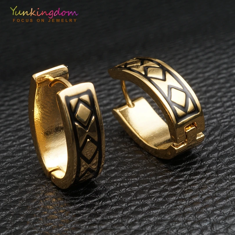 Yunkingdom Винтажные серьги кольца для женщин 316L из нержавеющей стали Панк Круг