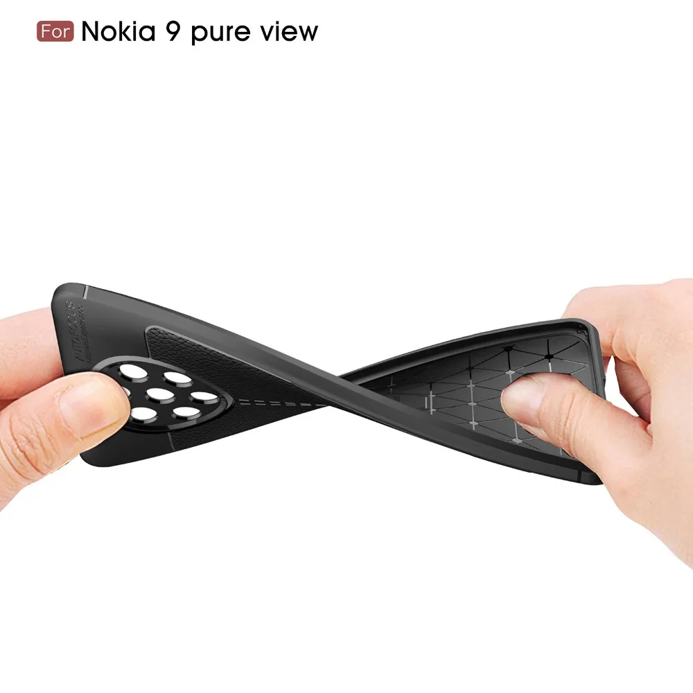 Для чехлов Nokia 9 Pure View Cover противоударный роскошный кожаный мягкий ТПУ чехол для