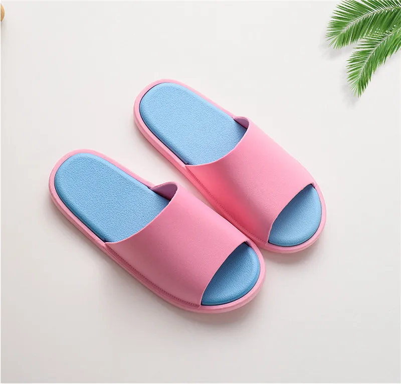 pink Женские шлепанцы; шлепанцы на плоской подошве; мягкие домашние Вьетнамки; мужские и женские шлепанцы; сверкающая однотонная обувь; пляжные сандалии - Цвет: pink