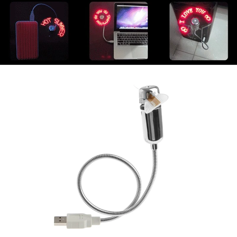 DIY Гибкие вентиляторы USB 2,0 красный светодиодный программируемый вентилятор сообщения для ПК LaptoCharger
