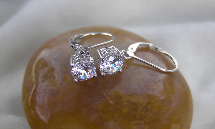 1 карат/шт отличные SONA имитирующие алмазные серьги капли из настоящего серебра