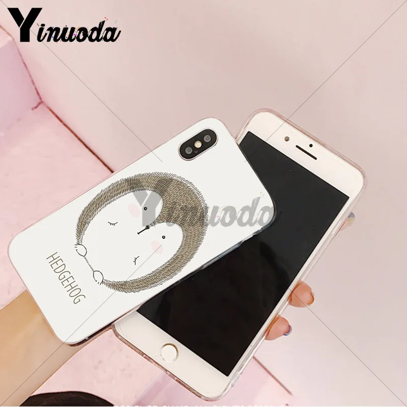 1 Yinuoda милый олень Мультяшные животные лиса олень Ежик на продажу! Роскошный чехол для телефона для iPhone 8 7 6 6S Plus X XS max 10 5 5S SE XR - Цвет: 1