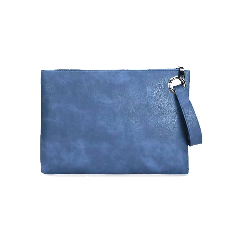 Простая модная женская сумка однотонная Сумка клатч кожаная конверт через плечо