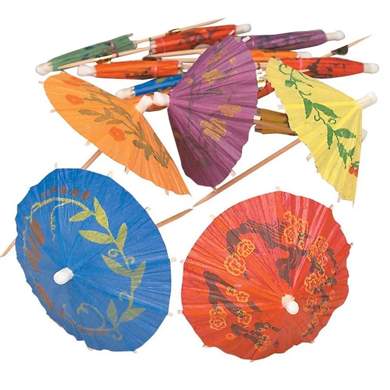 50Pcs Biodegradable Cocktail Decorated Umbrella Shaped Bamboo Sign Disposable Straws For Wedding Party Decor Event Supplies | Дом и сад