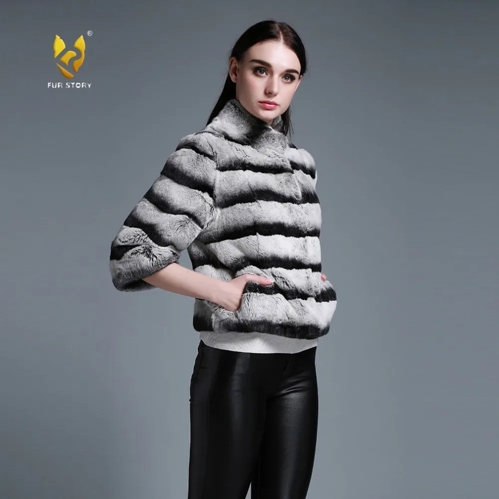 Мех история 15193 модная Натуральный мех Для женщин Пальто и пуховики Половина