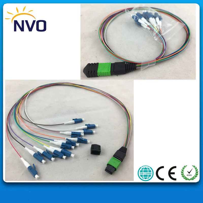 2 шт./лот MPO Female to 12 ядер жгут LC/UPC Волоконно оптический вентилятор из свиного