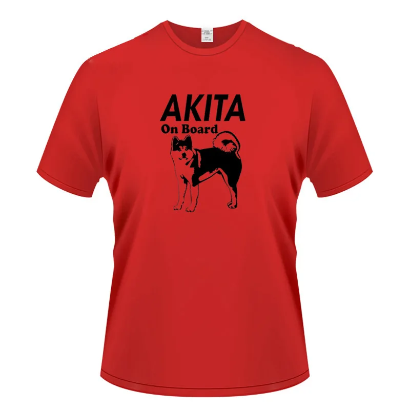 Бесплатная доставка модная мужская футболка Akita dog с коротким рукавом мужские