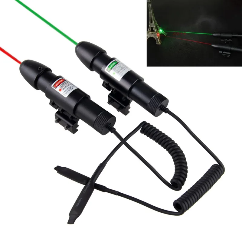 Тактический Регулируемый 5 мВт зеленый лазерный прицел Красный для охоты Трубка