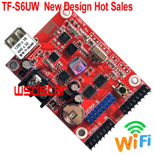TF-S6UW 1280*16 640*16 640*32 320*32 1 * HUB08 и 2 HUB12 USB WIFI одноцветная Двухцветная светодиодная карта