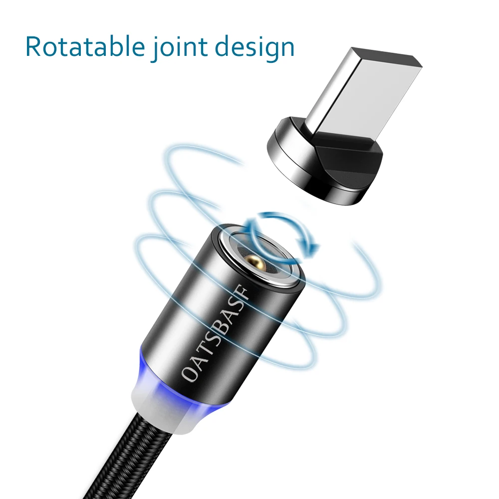Oatsbasf Магнитный USB кабель для iPhone Micro USB кабель USB C магнит зарядное устройство нейлоновый кабель для redmi note 7 huawei p30