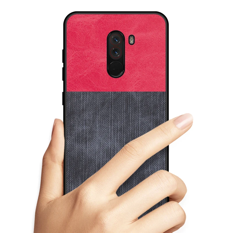 SRHE для Xiaomi Pocophone F1 чехол 6 18 дюймов искусственная кожа и деним мягкий силикон