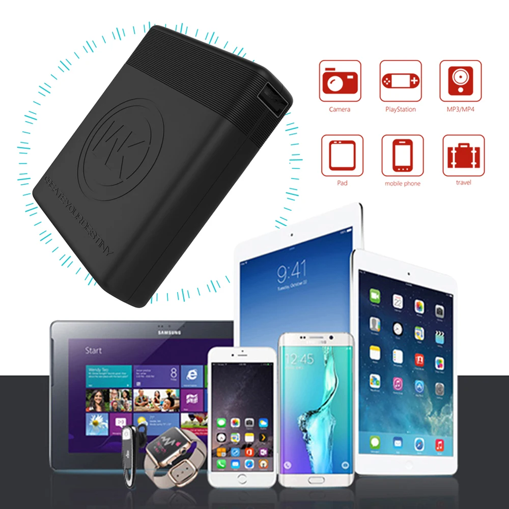 WK 5000 мАч портативное зарядное устройство Тонкий Мини power Bank 18650 Внешний