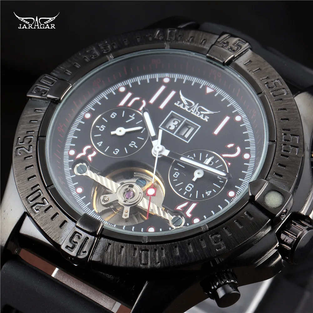 Часы наручные Jaragar Мужские механические с автоподзаводом роскошные брендовые в