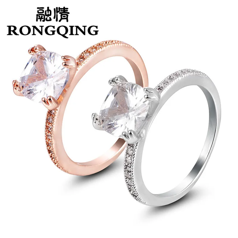 RONGQING 10 шт./лот медные кольца ювелирные изделия оптовая продажа кольцо из циркона 2