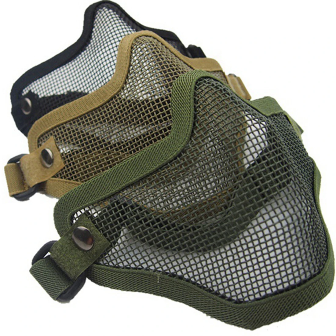 Новинка 2020 полумаска для страйкбола с металлической стальной сеткой тактическая