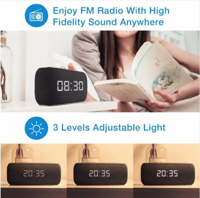 Портативный домашний Bluetooth-динамик с цифровым будильником | Электроника