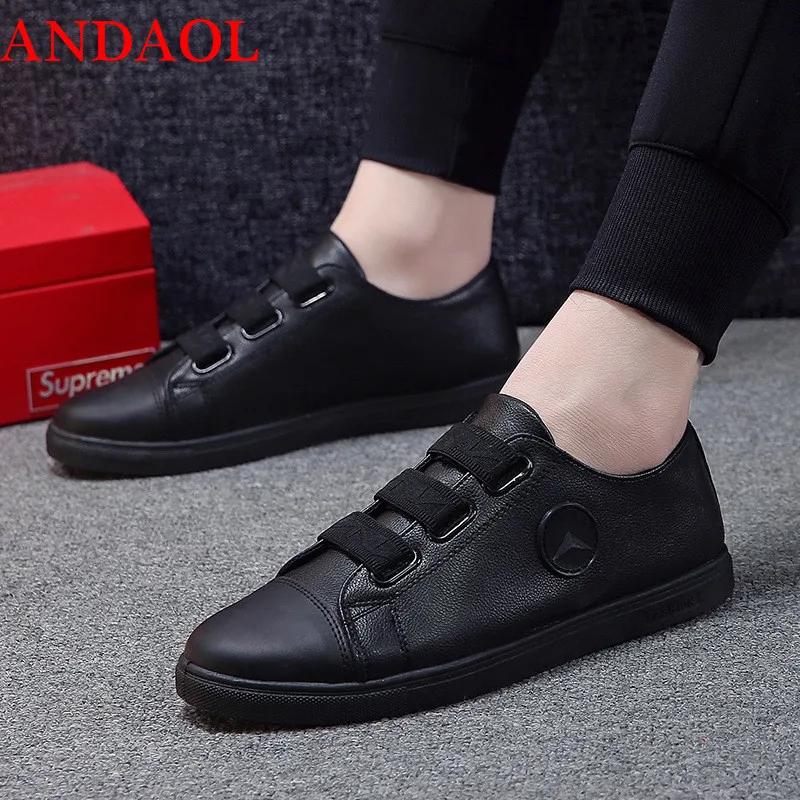 ANDAOL/мужская повседневная обувь высококачественные Нескользящие однотонные