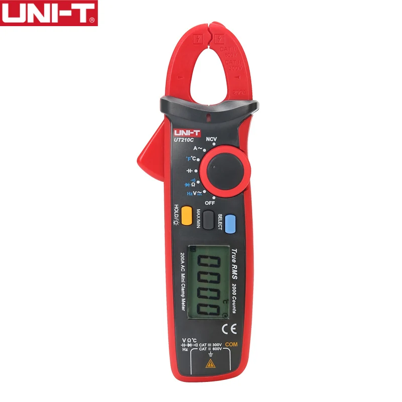 UT210C UNI-T UT210E Цифровые токовые клещи True RMS мини AC/DC Ток Напряжение Авто Диапазон VFC емкость Бесконтактный мультиметр тестер - Цвет: UT210C