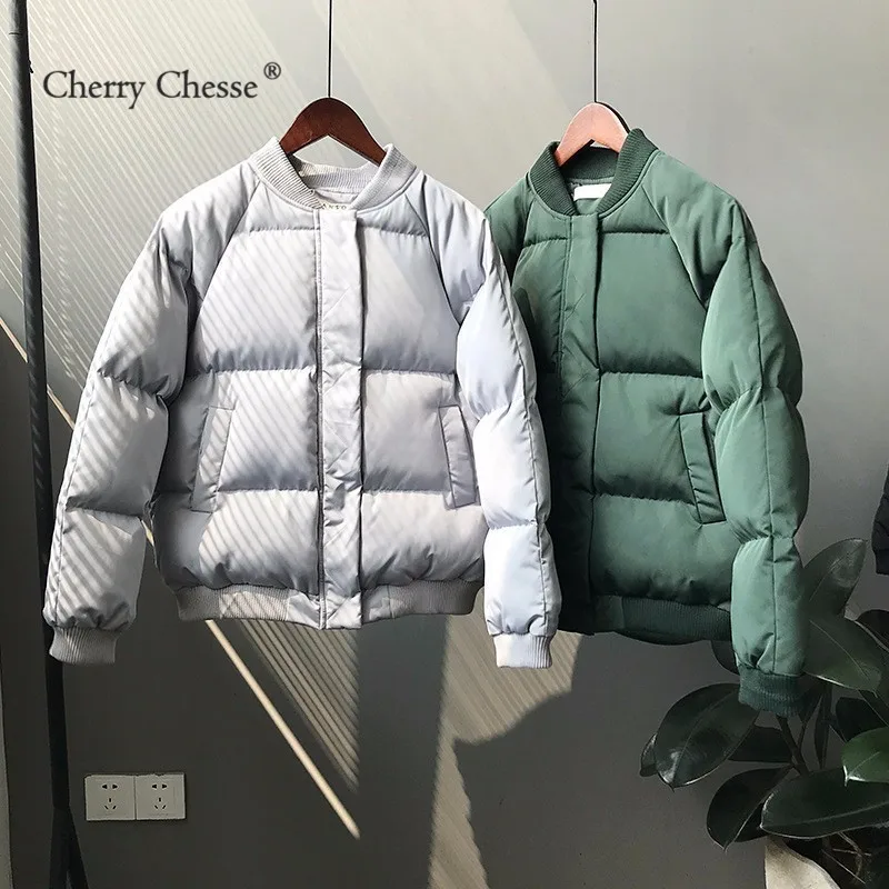 Cherry Chesse Harajuku для женщин Зимняя парка с длинным рукавом карман на молнии топики