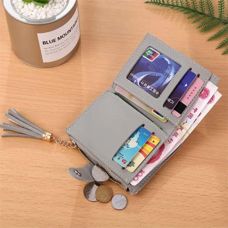 HTNBO2020 женские кошельки с кисточками маленькие кожаные Женский кошелек для монет