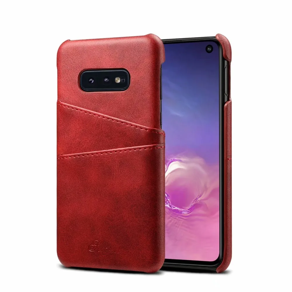 В стиле ретро из искусственной кожи чехол для samsung Galaxy S10 E/S10/S10 плюс задняя крышка чехол до середины икры зерна чехол для телефона с Отделом для карточек Защитная крышка