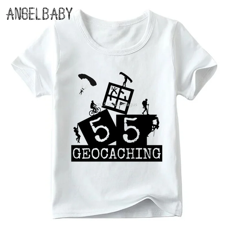 Детская забавная Футболка с принтом Эволюция геокации летние белые топы для