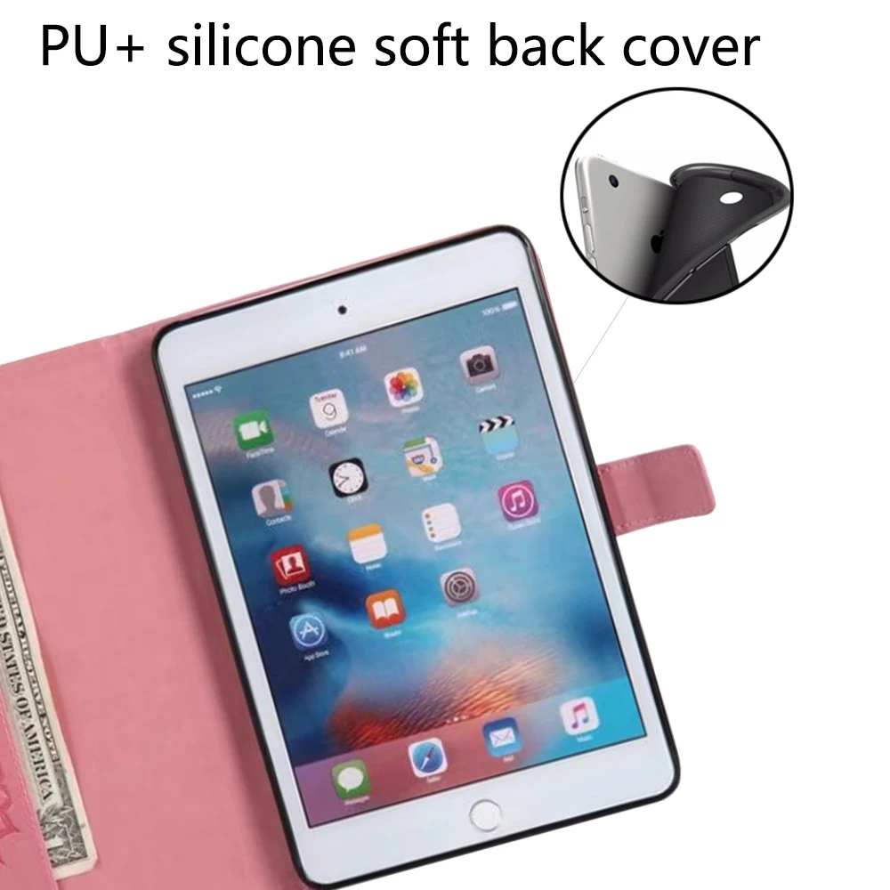 Для Apple ipad mini 1 2 3 4 Флип Тиснение PU кожаный чехол для планшета мини подставка