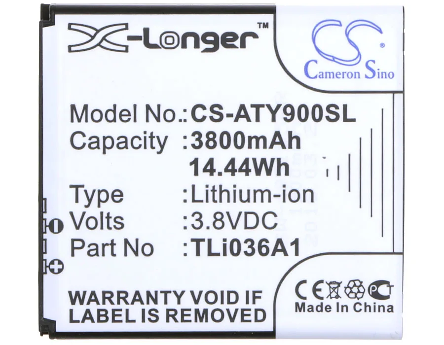 Аккумулятор Cameron Sino 3800 мАч TLi036A1 для Alcatel One Touch Link 4G + LTE Y900 Y900NB|Цифровые