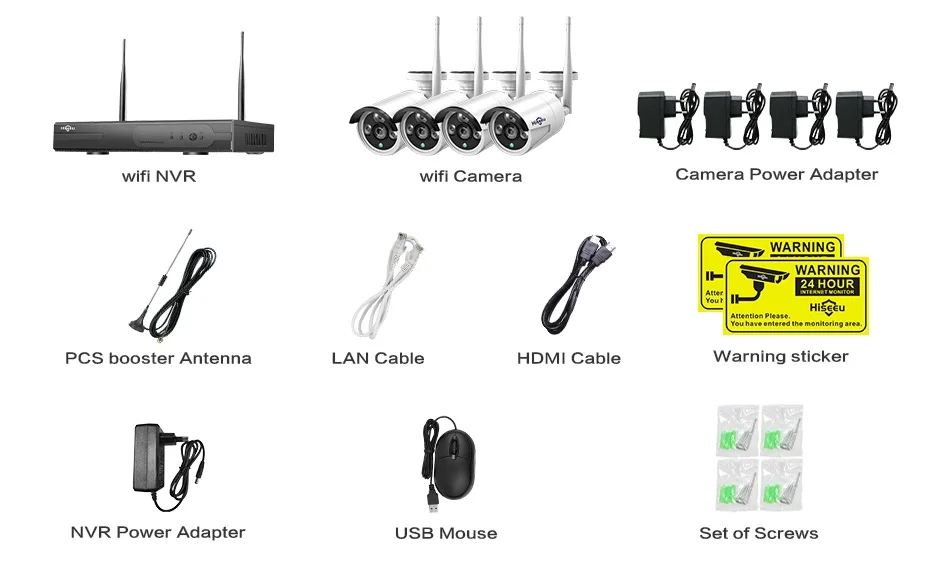 Wifi IP Bullet camera 1080P 8CH NVR Беспроводная CCTV система безопасности комплект инфракрасная 4 шт камера Удаленный просмотр по IP Pro 1T hdd